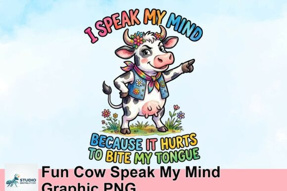 Add Playful Sass with the Fun Cow Speak My Mind Graphic