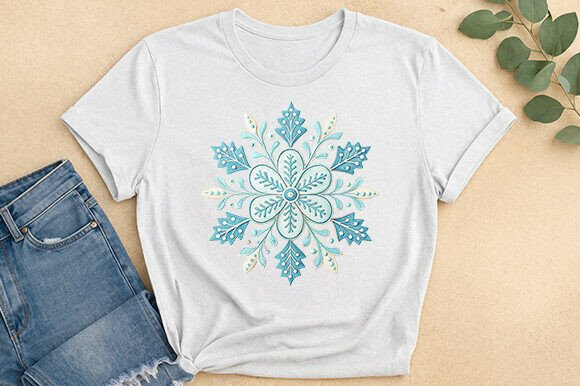 Blue Snowflake Mandala Graphic Tee: Beyond the Fabric