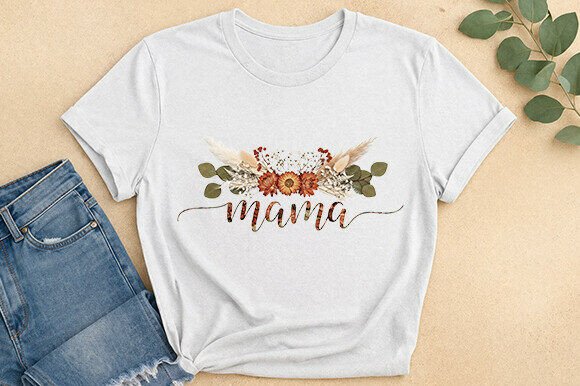 Boho Floral Mama Rustic Graphic Tee: The Perfect Design Asset
