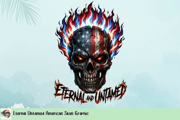 Eternal Untamed American Skull: A Bold Design Asset