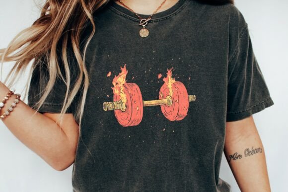 Ignite Your Brand with the Dumbbell on Fire Workout Graphic