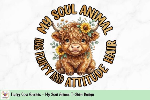 My Soul Animal T-Shirt: The Fluffy Cow Graphic