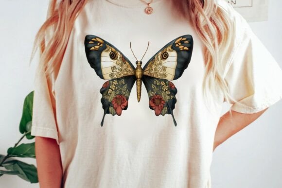 Ornate Floral Butterfly Graphic: A Design Asset for Impact