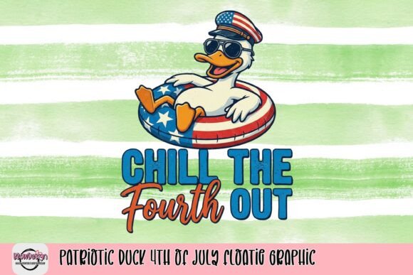 Patriotic Duck 4th of July Floatie Graphic: Festive Design Asset