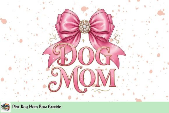 Pink Dog Mom Bow Graphic: A Touch of Glamour