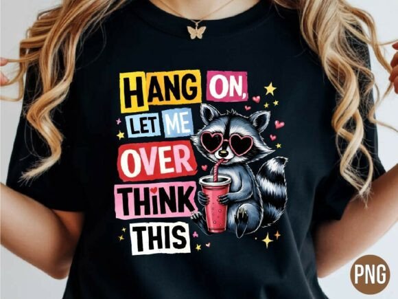 Raccoon Overthink Funny Graphic PNG for Creative Projects