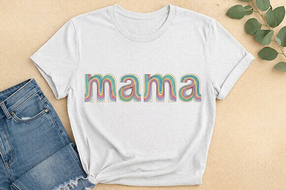 The Vibrant Appeal of the Retro Rainbow Mama Graphic Tee